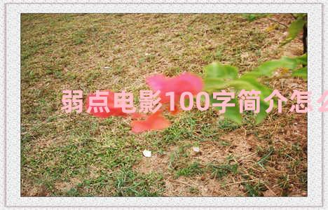 弱点电影100字简介怎么写